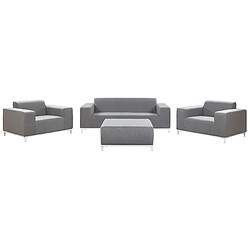 Beliani Set de salon ROVIGO Polyester Gris