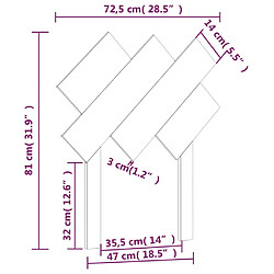 vidaXL Tête de lit Noir 72,5x3x81 cm Bois massif de pin pas cher