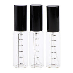 3pcs Flacon Pulvérisateur En Verre Vide Transparent Avec échelle Pour Parfum Argent