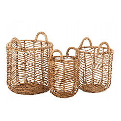 Dansmamaison Set De 3 Panier Feuilles De Bananier Naturel