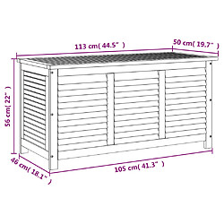 vidaXL Boîte de rangement de jardin persiennes 113x50x56cm bois acacia pas cher