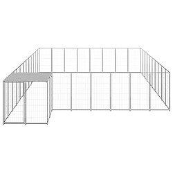 vidaXL Chenil Argenté 25,41 m² Acier