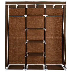 Avis vidaXL Armoire avec compartiments et barres Marron 150x45x175 cm Tissu