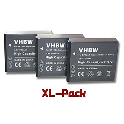 vhbw 3x Li-Ion batterie 1100mAh (3.6V) pour appareil numérique camescope Samsung HMX-T10BN, HMX-T11