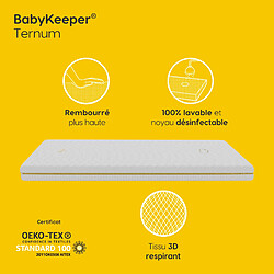 Imperial Relax BabyKeeper® | Matelas bébé pour berceau Ternum | Noyau anti-noyade ECA | Housse 3D respirante | Empêche la plagiocéphalie 70x140 cm