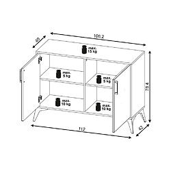 Avis Vivaldi Buffet Lugo 2D Chene Artisan/Vert