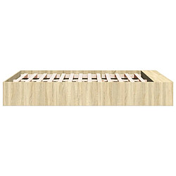 Acheter Vidaxl Cadre de lit chêne sonoma 135x190 cm bois d'ingénierie