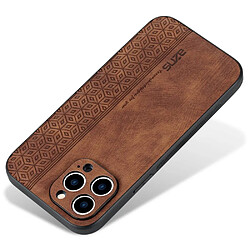 Coque en TPU + PU AZNS anti-rayures pour votre iPhone 12 Pro 6.1 pouces - marron