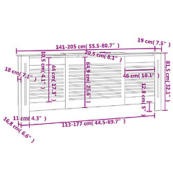 vidaXL Cache-radiateur MDF Blanc 205 cm pas cher