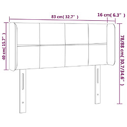 vidaXL Tête de lit avec oreilles Marron Foncé 83x16x78/88 cm Tissu pas cher