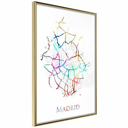 Paris Prix Affiche Murale Encadrée City Map Madrid Colour 20 x 30 cm Or