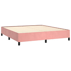 Acheter Maison Chic Lit Adulte - Lit simple Lit à sommier tapissier avec matelas moelleux - Meuble de Chambre - Rose 160x200 cm Velours -MN25592