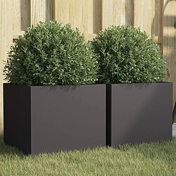 vidaXL Jardinières 2 pcs noir 32x30x29 cm acier