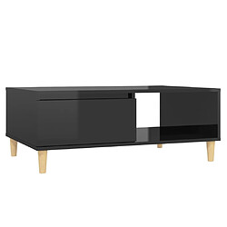 Maison Chic Table basse,Table Console Table d'appoint, Table pour salon Noir brillant 90x60x35 cm Aggloméré -MN79728