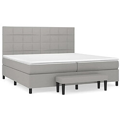 Maison Chic Lit Adulte - Lit simple Lit à sommier tapissier avec matelas moelleux - Meuble de Chambre - Gris clair 200x200cm Tissu -MN29209