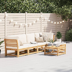 vidaXL Salon de jardin 6 pcs avec coussins bois d'acacia solide