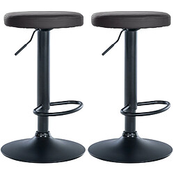 Decoshop26 Lot de 2 tabourets de bar design simple avec assise en synthétique noir et cadre métal noir TDB10688