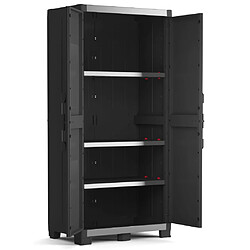 Avis Keter Armoire de rangement et étagères Garage XL Noir et argenté 188cm