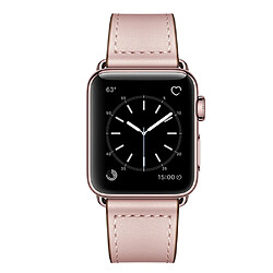 Wewoo Pour Apple Watch 3/2/1 Génération 38 mm Bracelet en cuir à boucle universelle rose