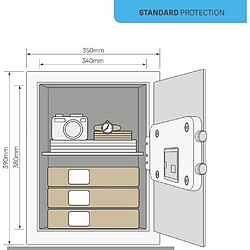 Coffre-fort Électronique - YALE - YSV/390/DB2 - Large 40L - 39x35x36cm pas cher