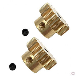 4Pcs Engrenages de Moteur En Laiton Pignons de Pignon En Or 17t pour Wltoys 12428 12423 12628