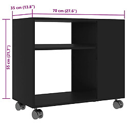 vidaXL Table d'appoint Noir 70x35x55 cm Bois d'ingénierie pas cher