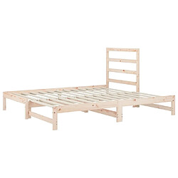 Maison Chic Lit d'appoint 2x(90x200)cm,Lit coulissant Lit de repos Bois de pin massif -GKD52422 pas cher