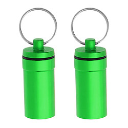 Acheter 2 pièces mini portable étanche pilule boîte à capsules conteneur contenant pendentif vert