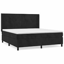 Maison Chic Lit adulte- Lit + matelas,Sommier à lattes de lit avec matelas Noir 180x200 cm Velours -GKD70638