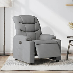 vidaXL Fauteuil inclinable électrique Gris clair Tissu