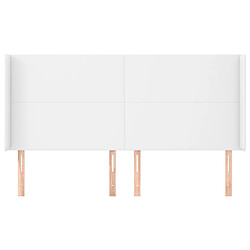 Avis Maison Chic Tête de lit scandinave avec oreilles,meuble de chambre Blanc 203x23x118/128 cm Similicuir -MN60897