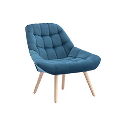 Avis Vente-Unique Fauteuil en velours bleu canard LUOSTO