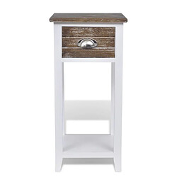 Avis Helloshop26 Table de nuit chevet commode armoire meuble chambre avec 1 tiroir marron et blanc 1402160