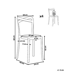 Avis Beliani Lot de 4 chaises CAMOGLI Matière synthétique Turquoise