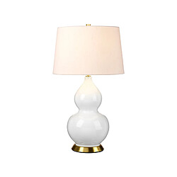 Elstead Lighting Lampe de table Isla avec abat-jour rond conique, laiton vieilli, blanc, rose