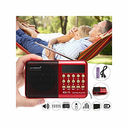 Avis K11 Fm Rechargeable Mini Portable Radio Portable Numérique Fm Usb Tf Lecteur Mp3 Haut-Parleur Noir Rouge_K11