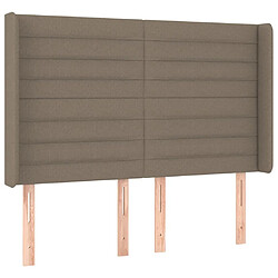 Avis Maison Chic Tête de lit scandinave à LED,meuble de chambre Taupe 147x16x118/128 cm Tissu -MN25355