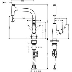 Hansgrohe - Mitigeur de cuisine Talis Select M51 220 avec douchette extractible 1 jet chromé