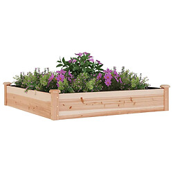 Avis Maison Chic Jardinière,Lit surélevé de jardin - Bac à fleurs - pot de fleur doublure 120x120x25 cm bois massif sapin -GKD44630