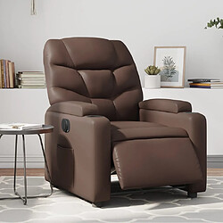 vidaXL Fauteuil inclinable électrique Marron Similicuir