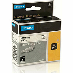 Kit de gaines thermo-retratables Rhino Dymo ID1-6 6 x 1,5 mm Noir Blanc (5 Unités)