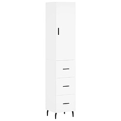 vidaXL Buffet haut Blanc 34,5x34x180 cm Bois d'ingénierie