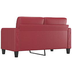 Acheter vidaXL Canapé à 2 places Rouge bordeaux 140 cm Similicuir