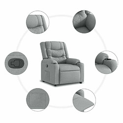 Maison Chic Fauteuil Relax pour salon, Fauteuil inclinable Gris clair Tissu -GKD61978 pas cher