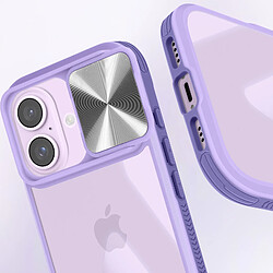 Avizar Coque pour iPhone 16 Plus Cache Caméra Coulissant Compatible QI Violet pas cher