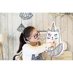 Universal Coussins d'oreiller de 50 cm Cat Coussin, animal peluche enfants décoration de chambre, oreiller pour enfants (blanc)