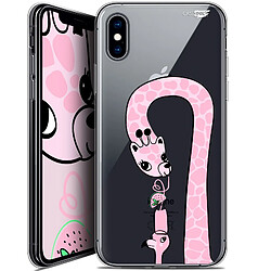 Caseink Coque arrière Apple iPhone Xs / X (5.8 ) Crystal Gel HD [ Nouvelle Collection - Souple - Antichoc - Imprimé en France] Summer Giraffe