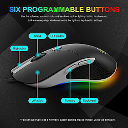 Universal X6 6400 DPI RVB USB GAMING GAMING MONDE GAMER MICE OPTICE MICE POUR LA MONDE DE MONDE GAME PC PC OPLOP pas cher