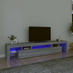 Maison Chic Meubles TV avec lumières LED - Banc TV pour salon Sonoma gris 215x36,5x40 cm -MN99566