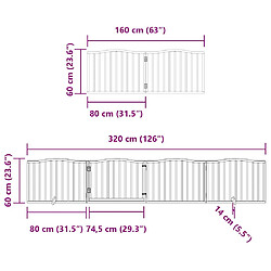 vidaXL Barrière pour chien porte pliable 12 panneaux bois de peuplier pas cher